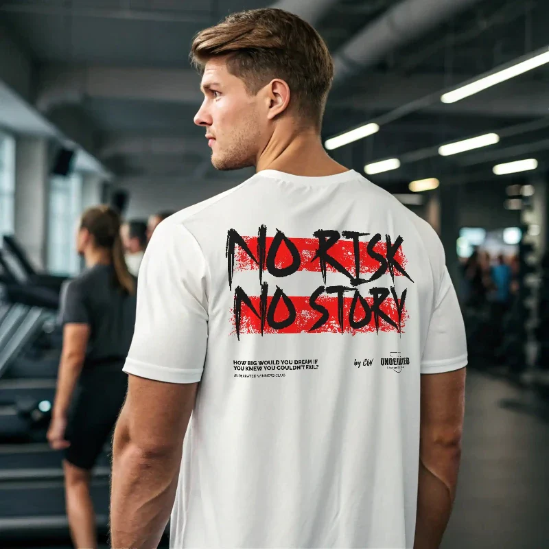 Camiseta streetwear ancha NO RISK NO STORY - Image 4