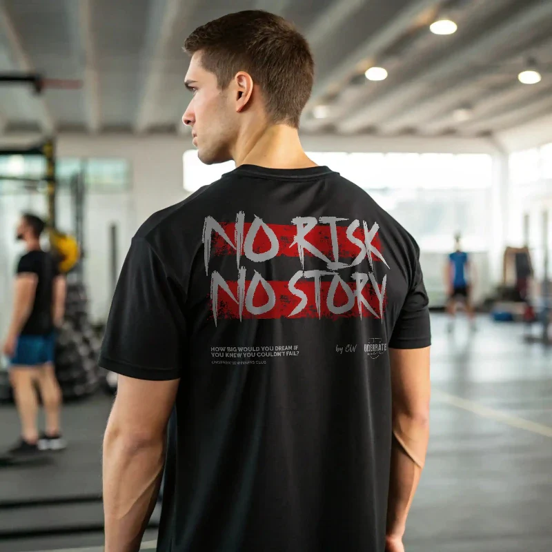 Camiseta streetwear ancha NO RISK NO STORY - Image 6