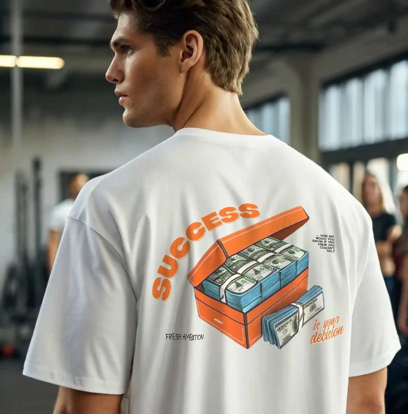 Camiseta streetwear ancha SUCCESS IS YOUR DECISION - Image 10