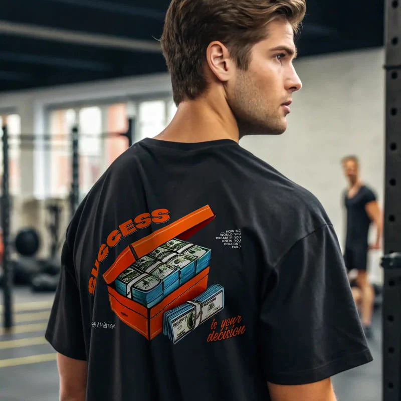 Camiseta streetwear ancha SUCCESS IS YOUR DECISION - Image 11