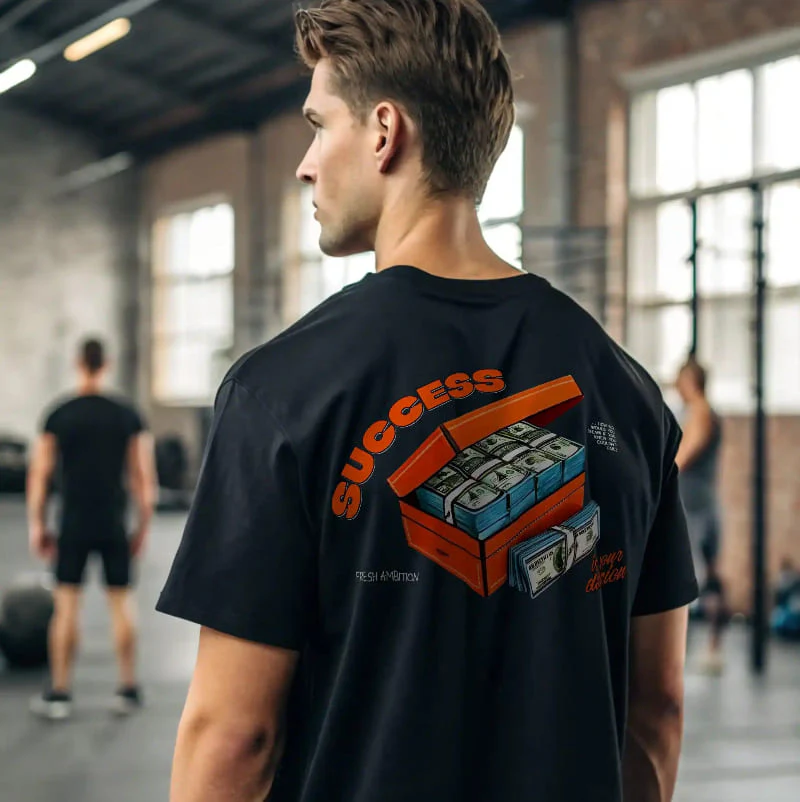 Camiseta streetwear ancha SUCCESS IS YOUR DECISION - Image 3