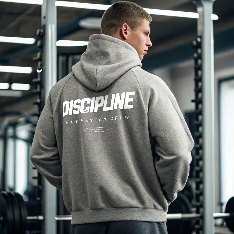 Sudadera gym gris DISCIPLINE - Image 5