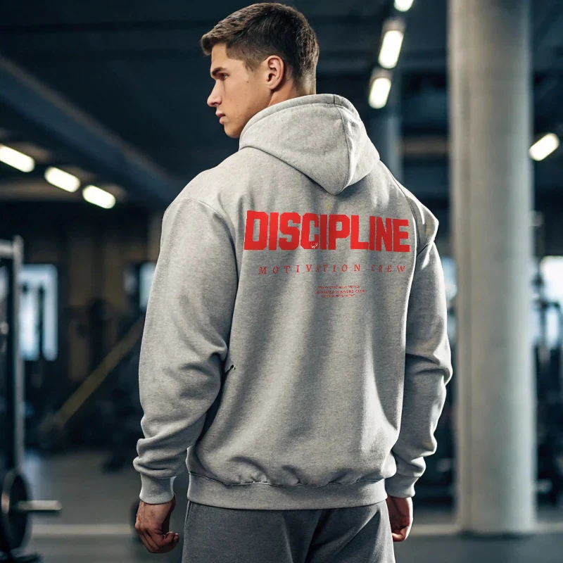 Sudadera gym gris DISCIPLINE - Image 6