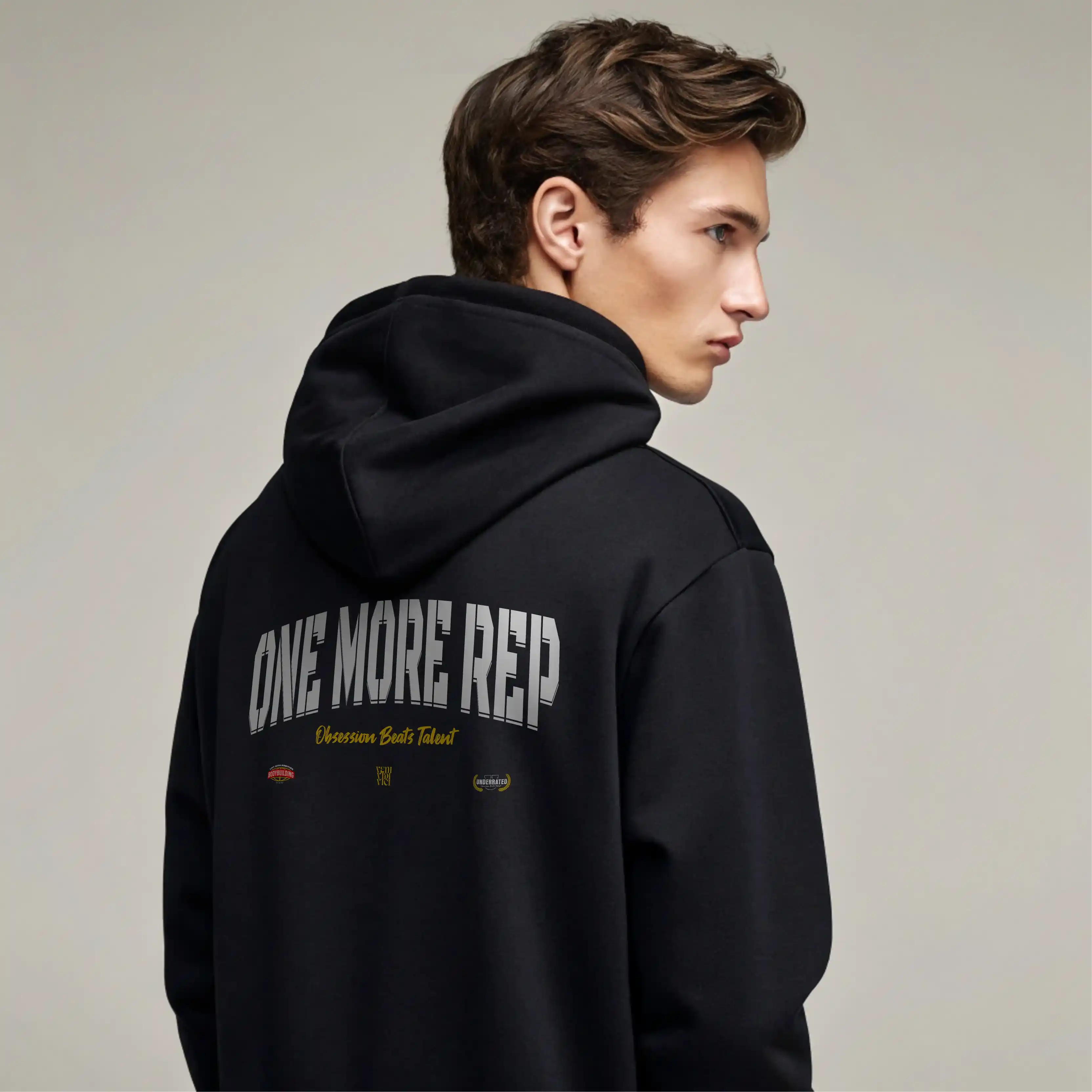 Sudadera gym negra ONE MORE REP - Image 3
