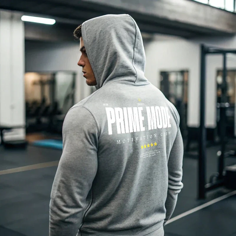 Sudadera gym gris PRIME MODE - Image 3