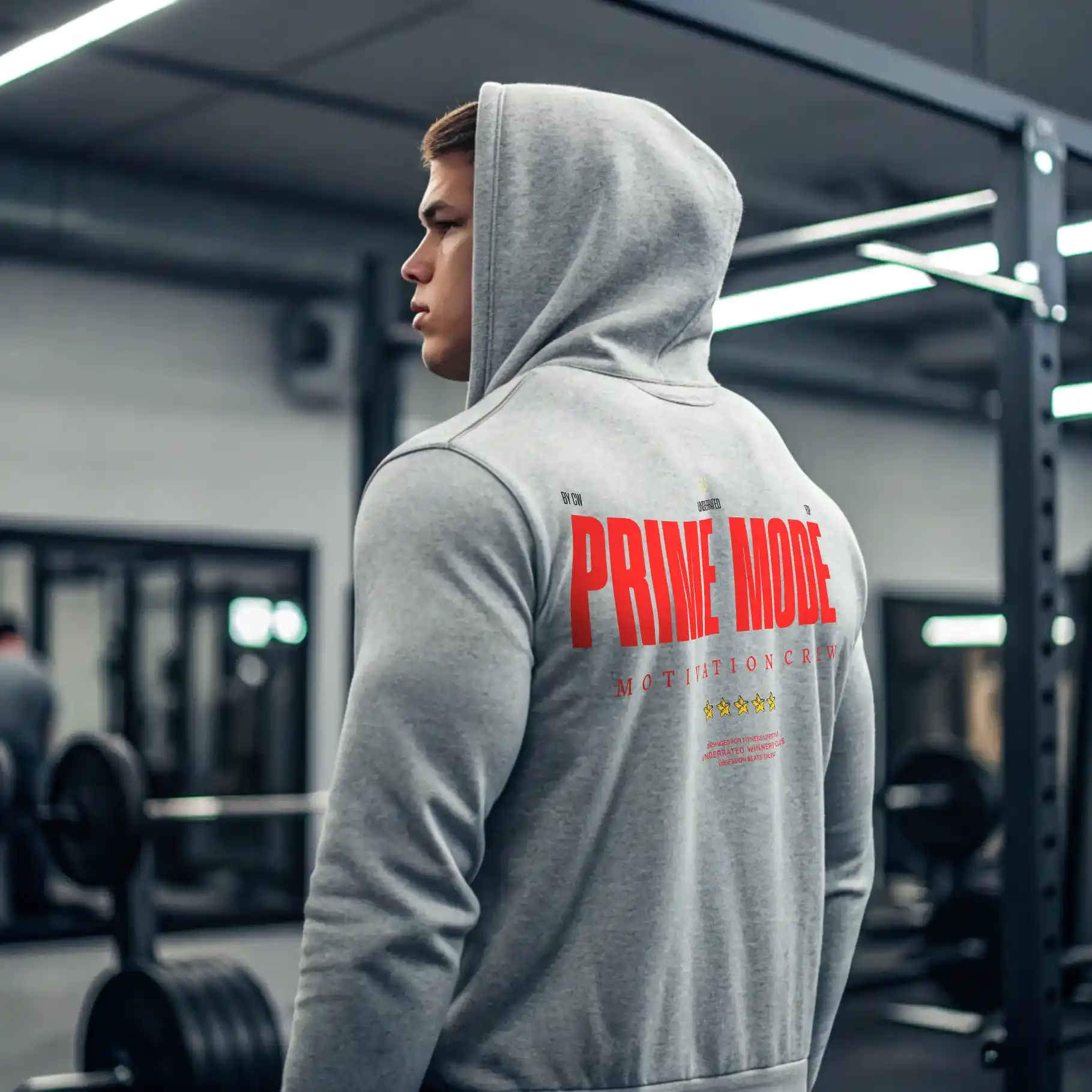 Sudadera gym gris PRIME MODE - Image 5