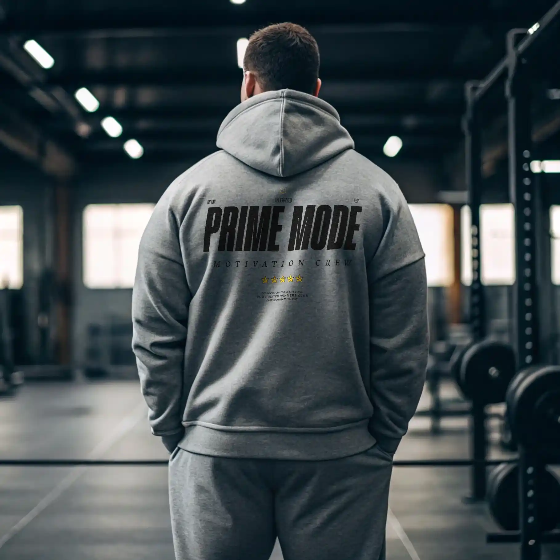 Sudadera gym gris PRIME MODE - Image 7