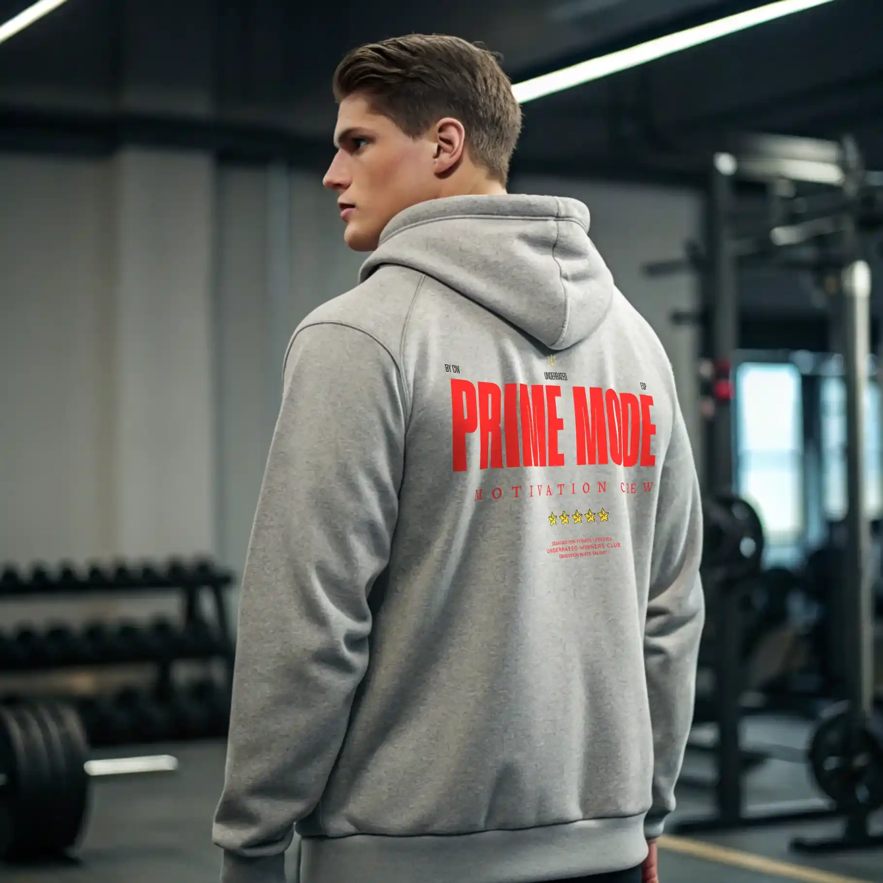 Sudadera gym gris PRIME MODE - Image 8
