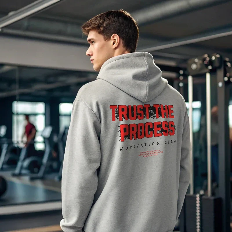 Sudadera gym gris TRUST THE PROCESS - Image 10