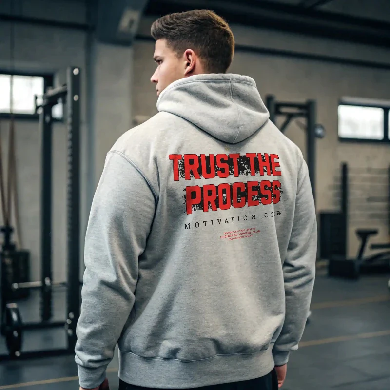 Sudadera gym gris TRUST THE PROCESS - Image 7