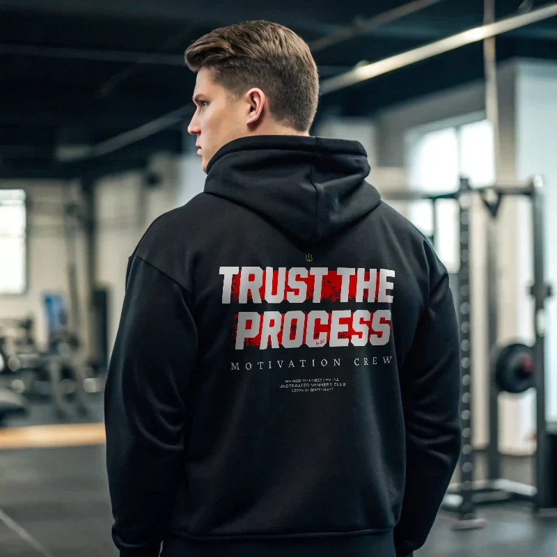 Sudadera gym TRUST THE PROCESS BLACK - Image 3