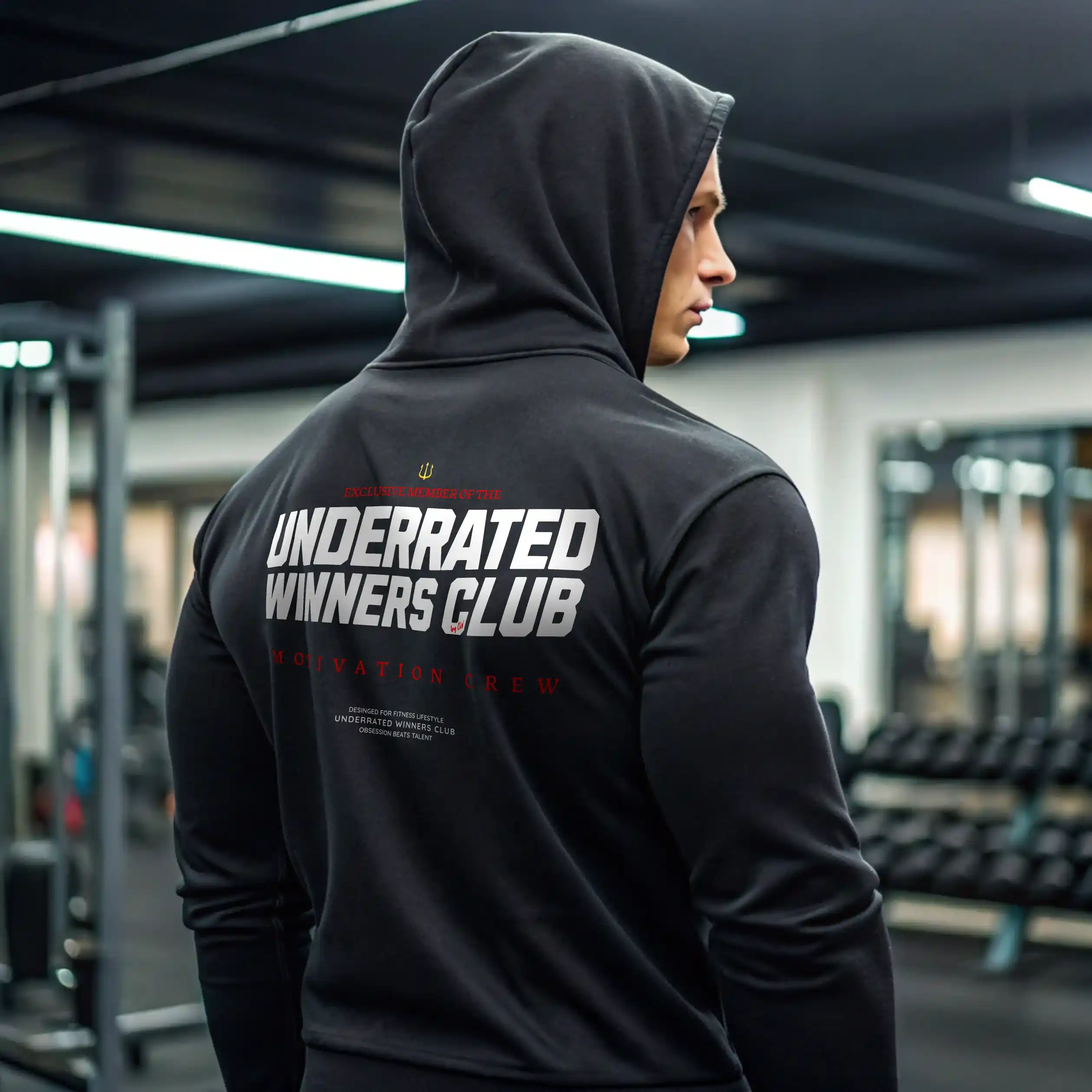 Sudadera gym UNDERRATED WINNERS CLUB BLACK - Image 4