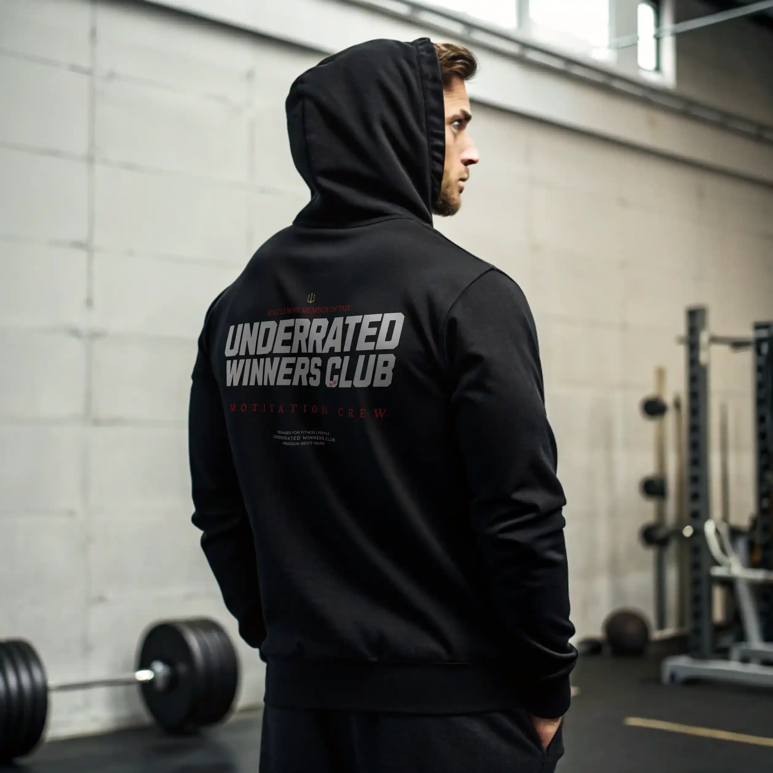 Sudadera gym UNDERRATED WINNERS CLUB BLACK - Image 6